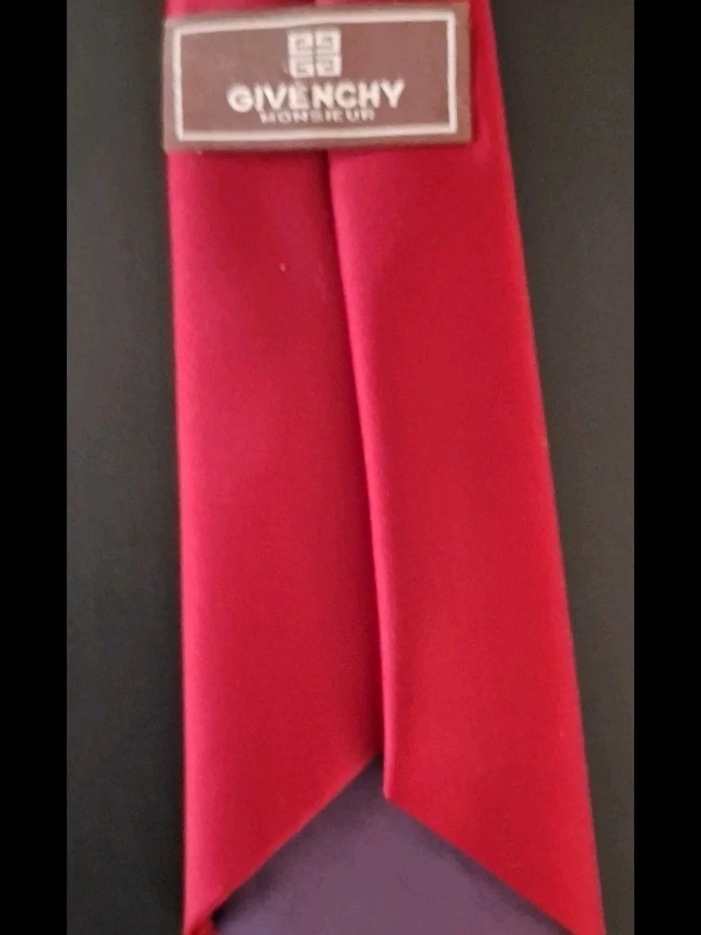 Vtg Givenchy Tie Red 55×3 inches Polyester